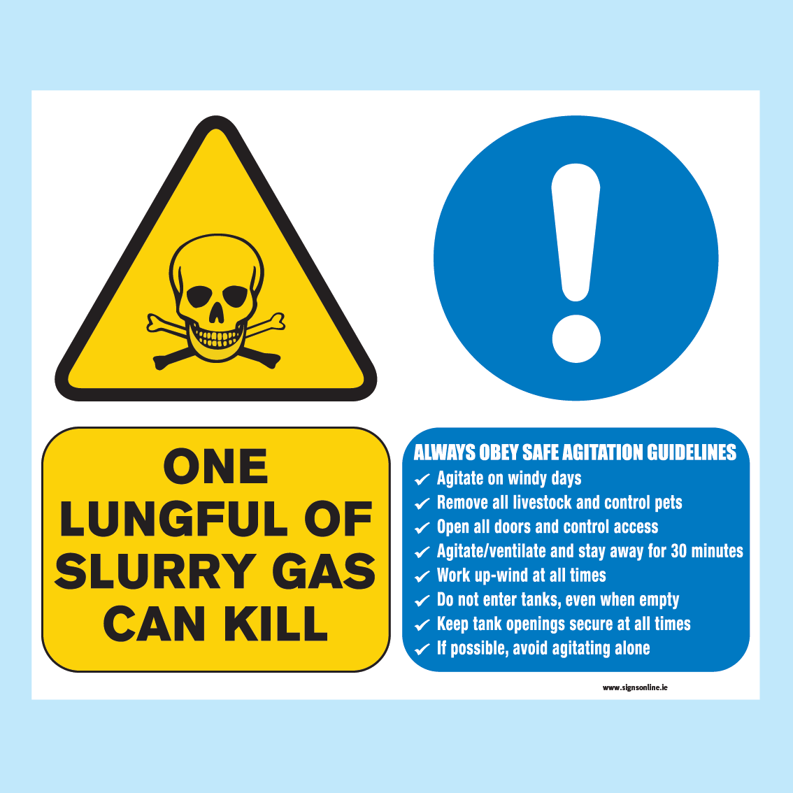 Slurry Gas Can Kill Sign 490 X 410mm (dept Of Agriculture Spec)