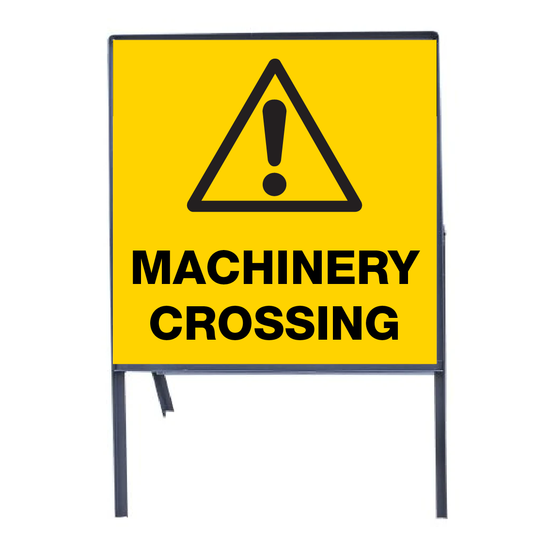 2 X Machinery Crossing Signs With Steel Stands