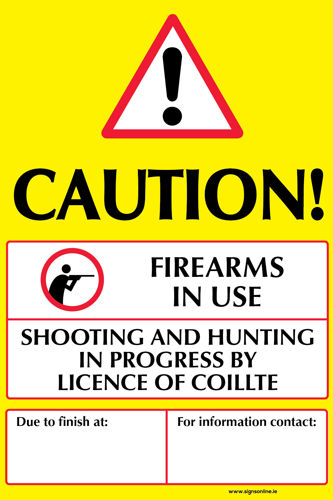 Coillte Warning Sign (permit Holders)