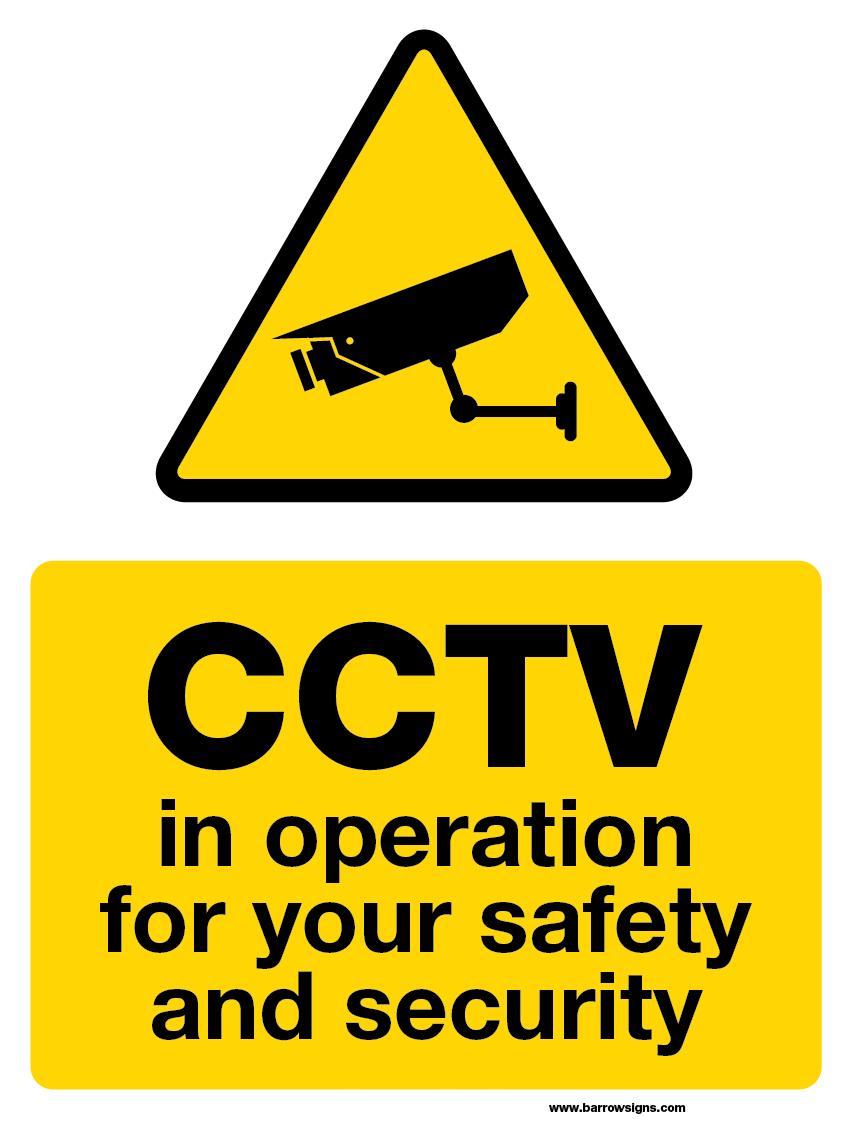 CCTV in Operation for your safety and security sign available from www,barrowsigns.com