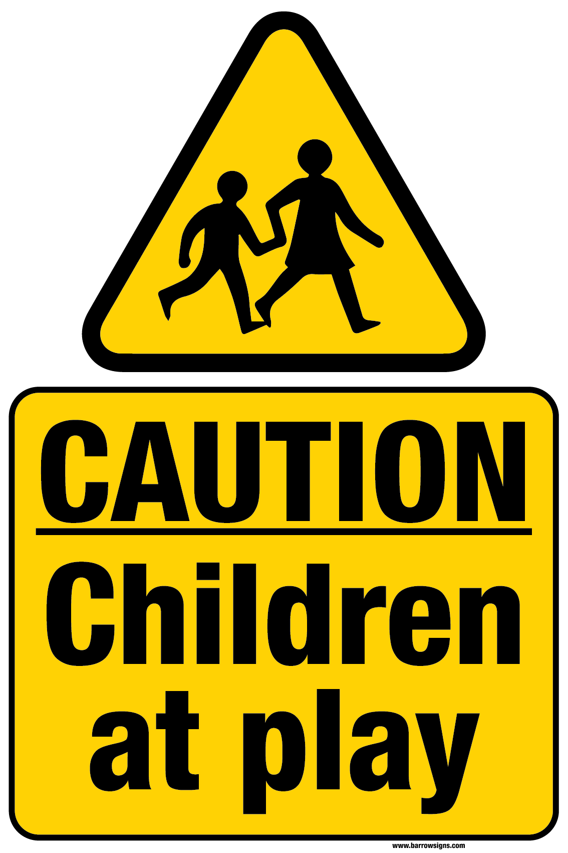 Caution Children At Play Sign (with No Fixings) – www.signsonline.ie