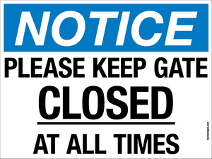 Please Keep Gate Closed Sign in stock and available to buy online from www.signsonline.ie