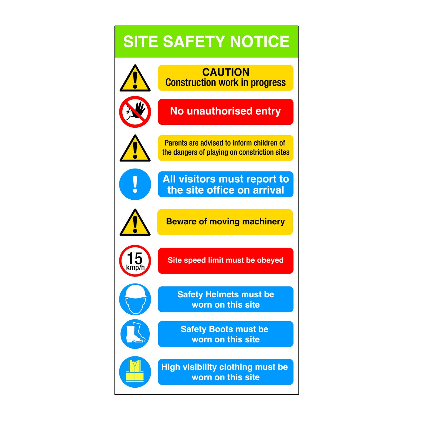 Construction Site Safety and Warning Sign