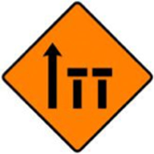 WK 044 Two Offside Lanes (of Three) Closed Sign from barrowsigns.com