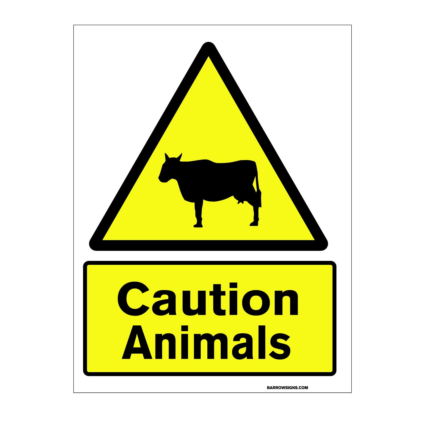 Caution animals sign