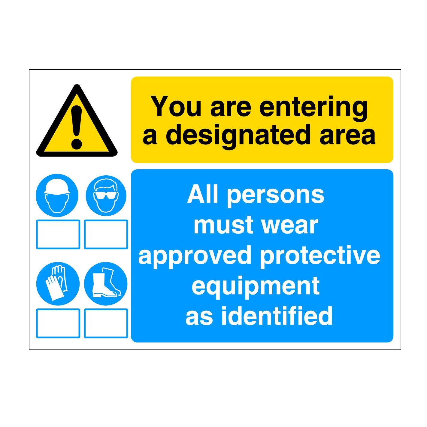 Designated Area For PPE Sign