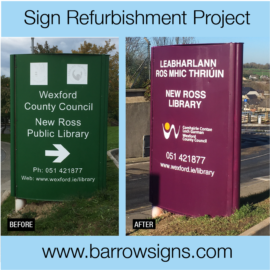 Library sign refurbishment project