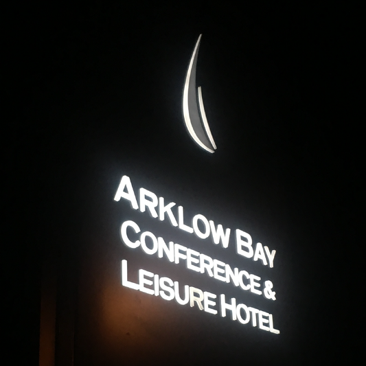 LED Illuminated hotel signange by Barrow Signs