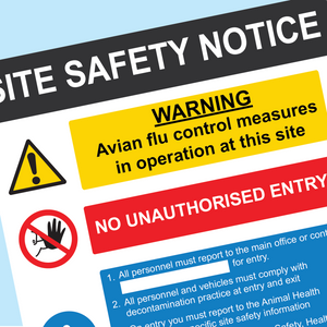 Bio Security and Avian Flu Control Measures Signage