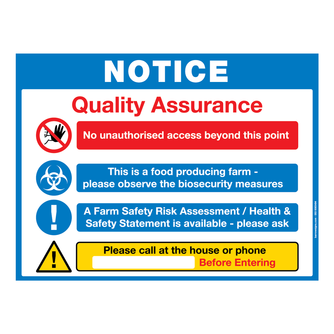 Signs for Bord Bia Farm Inspection