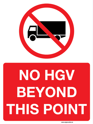 NO HGV BEOND THIS POINT