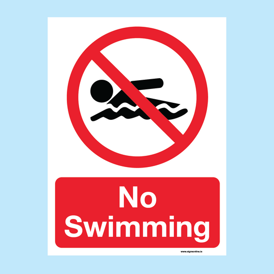 No Swimming Water Safety Sign