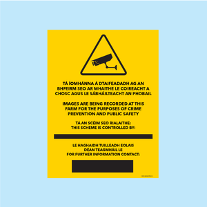 Custom GDPR CCTV Sign (English/Irish)
