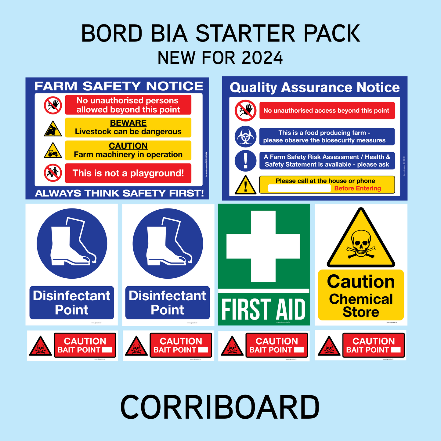 Bord Bia Farm Inspection Corriboard Sign Starter Pack | 10 Signs for €90