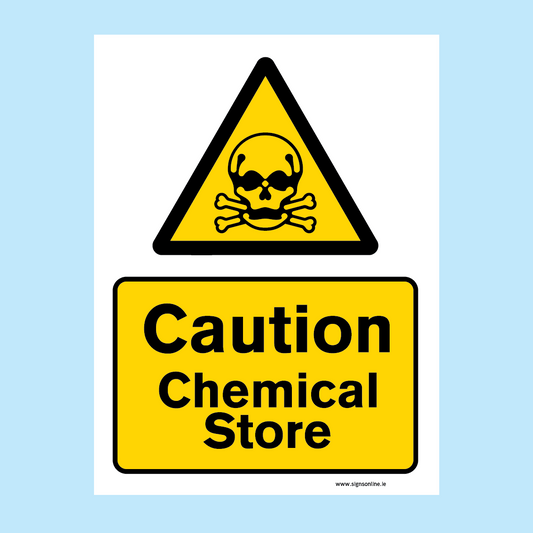 Caution Chemical Store sign available to buy online from www.signsonline.ie