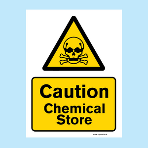 Caution Chemical Store sign available to buy online from www.signsonline.ie