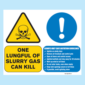 Slurry Gas Can Kill Sign 490 x 410mm (Dept Of Agriculture Spec)