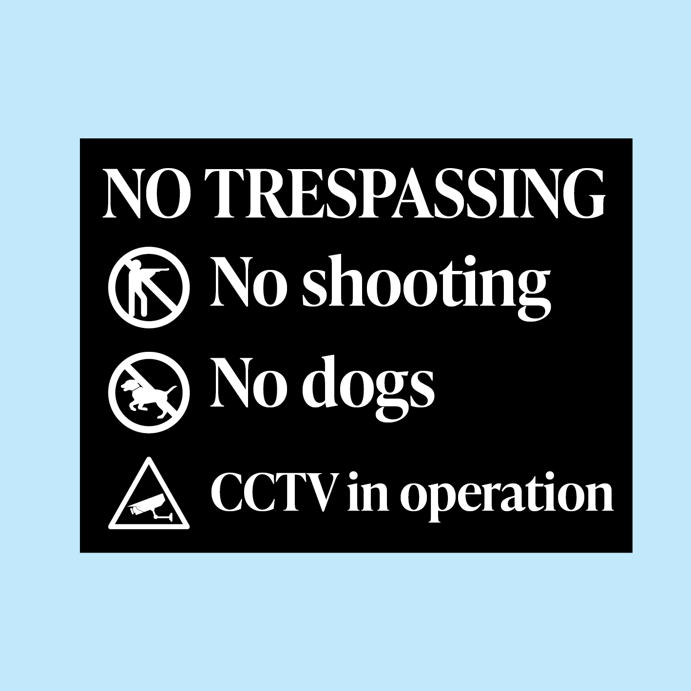 No Trespassing (black & White) Regulatory Sign