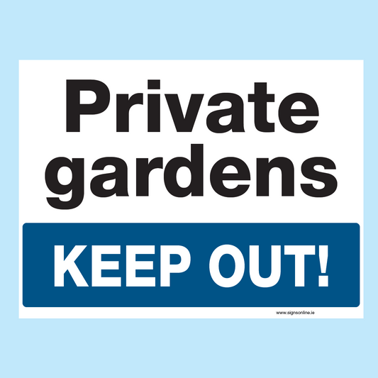 Private Gardens Regulatory Sign