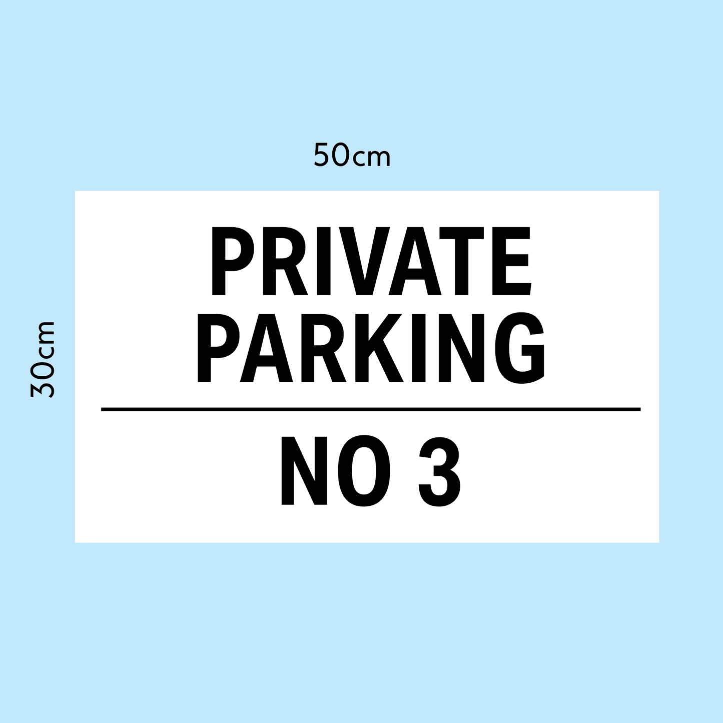 Customisable private parking sign where the number of your property can be changed to suit your requirements. Order from www.signsonline.ie 