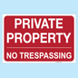 Private Property - No Trespassing Sign available to buy from www.signsonline.ie. Ireland's leading online signage supplier