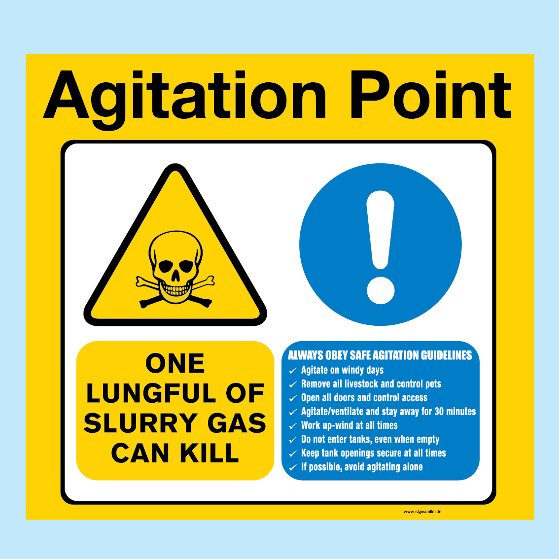 Agitation Point And Slurry Gas Warning Sign