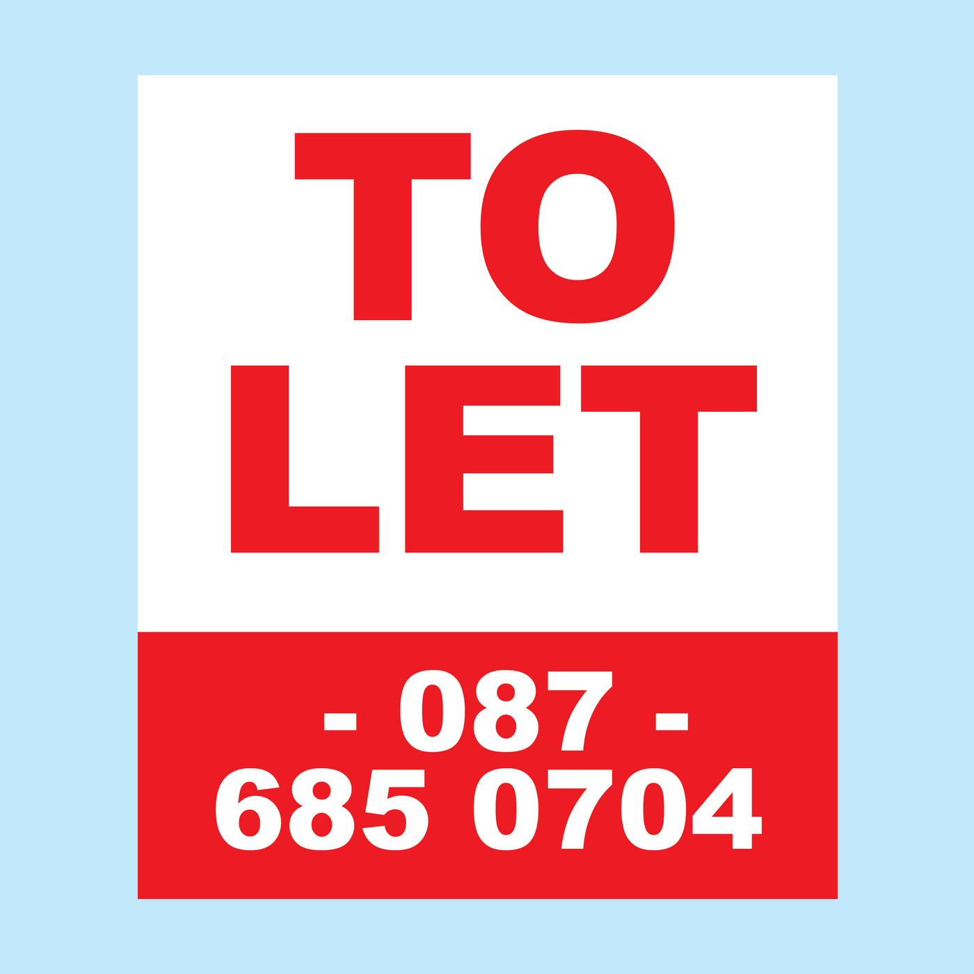 To Let Sign for Commercial Premises