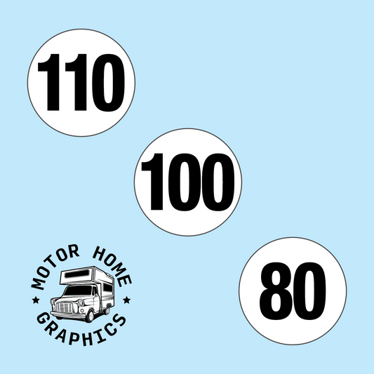 Rv/ Motor Home Speed Limiter Stickers