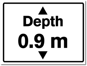 Water Depth Sign 0.9 metres
