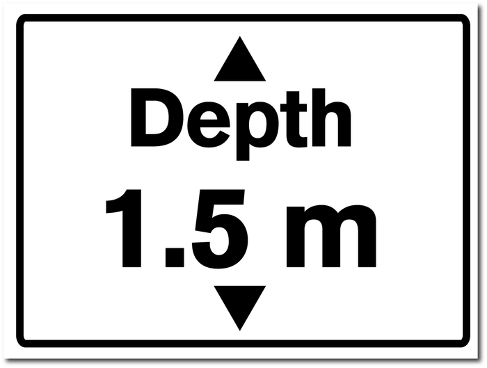 Water Depth Sign 1.5 metres