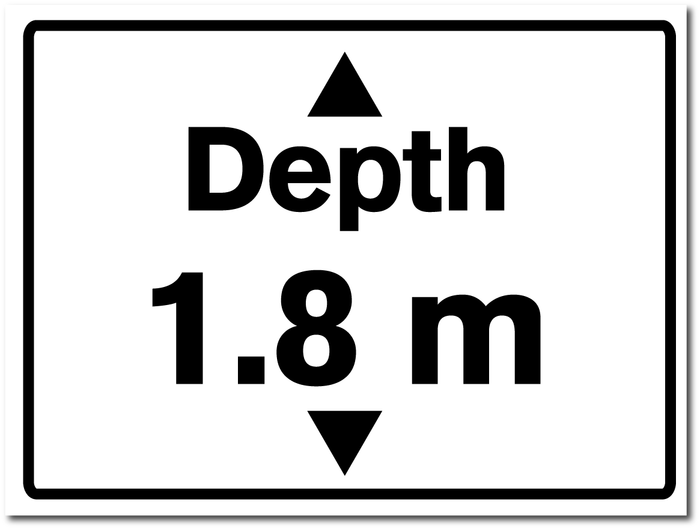 Water Depth Sign 1.8 metres