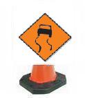 Cone Mounted Slippery Surface Sign
