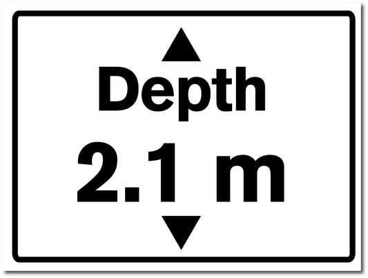 Water Depth Sign 2.1 Metres
