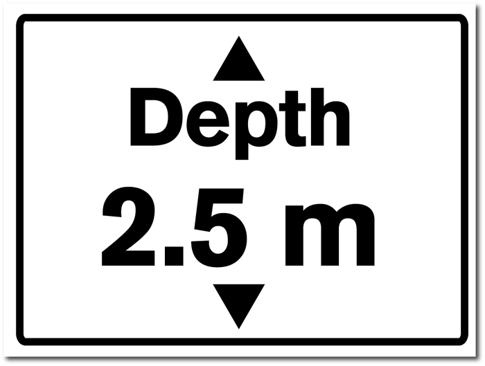 Water Depth Sign 2.5 metres