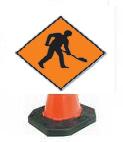 Cone Mounted MEN AT WORK Sign