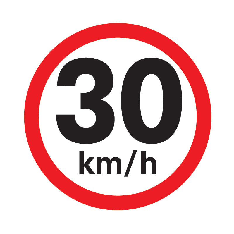30 km / h speed limit sign available to order online from www.signsonline.ie. Delivering quality signs throughout Irelan, UK and EU since 2015