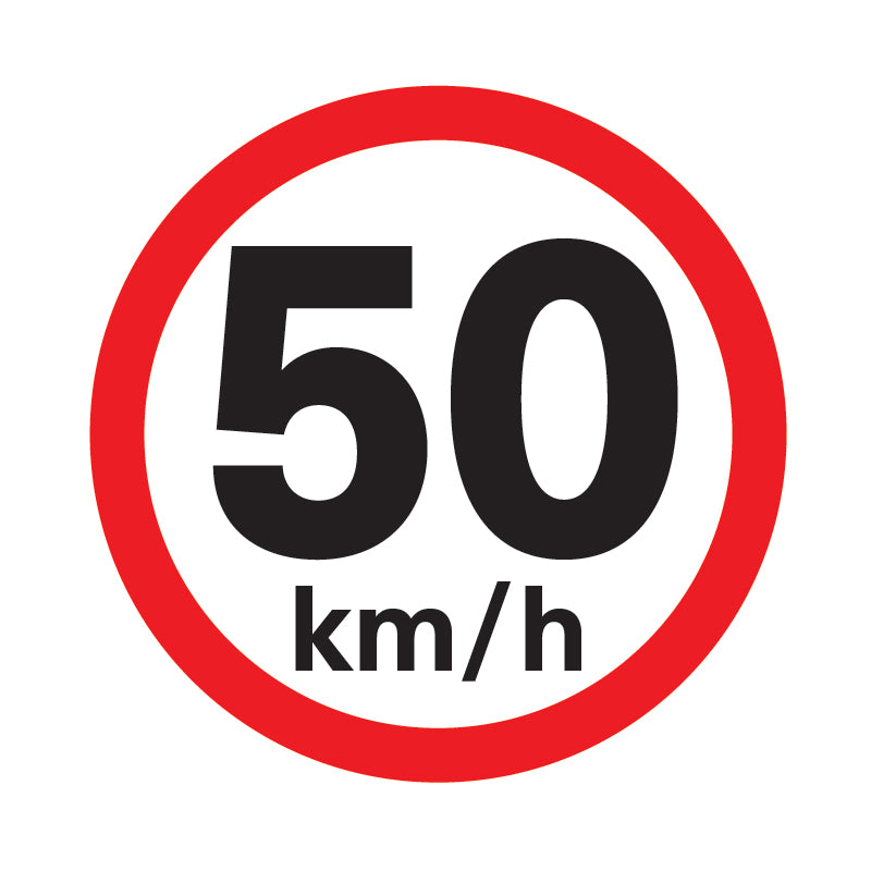 50 km / h speed limit sign available to order online from www.signsonline.ie. Delivering quality signs throughout Irelan, UK and EU since 2015