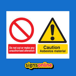 Caution Asbestos Warning Sign available for sale from www.signonline.ie