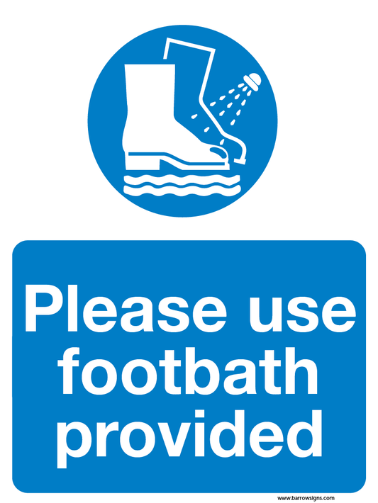 Please use footbath provided sign for farm quality assurance audits. available from www.barrowsigns.com (in stock)