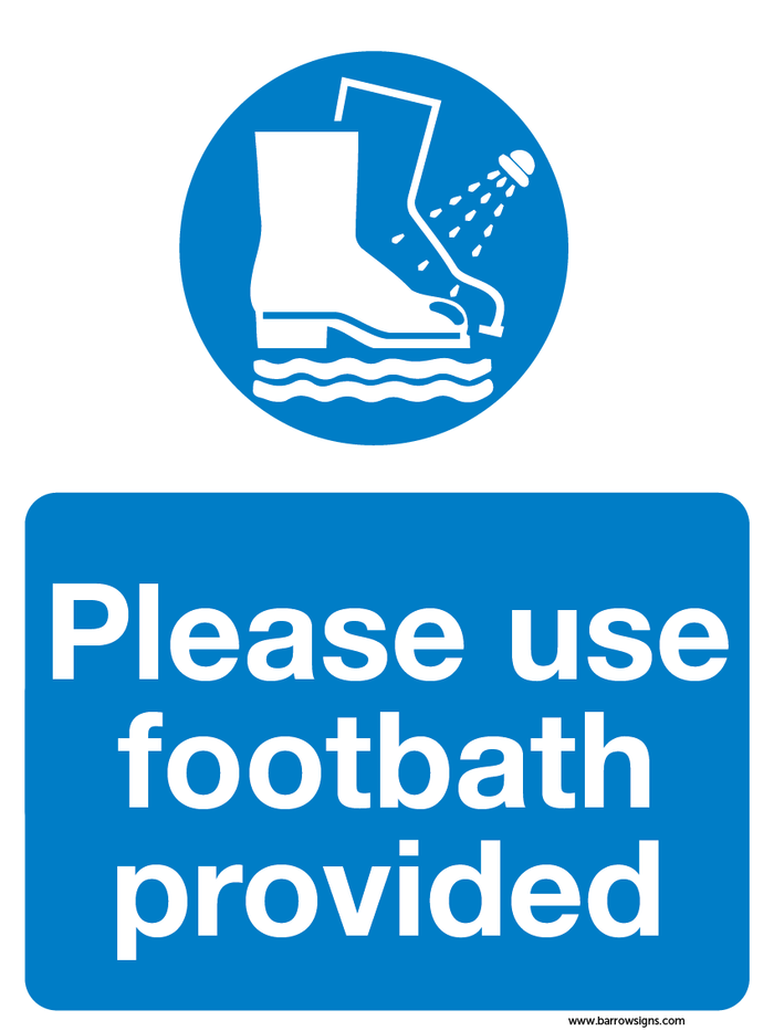 Please Use Footbath Provided (portrait)