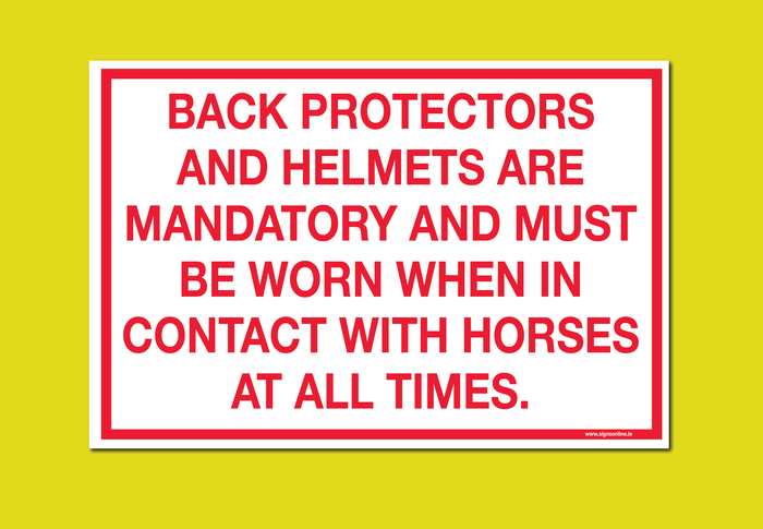 Back Protectorsand Helmets are Mandatory and Must be worn
