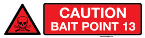 Bait Point Signs with numbering (300mm x 80mm corriboard)