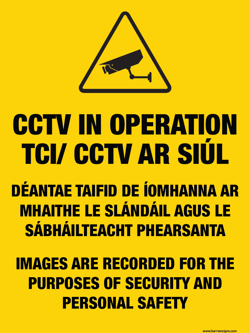 Bilingual CCTV Warning Sign for sale at www.barrowsigns.com