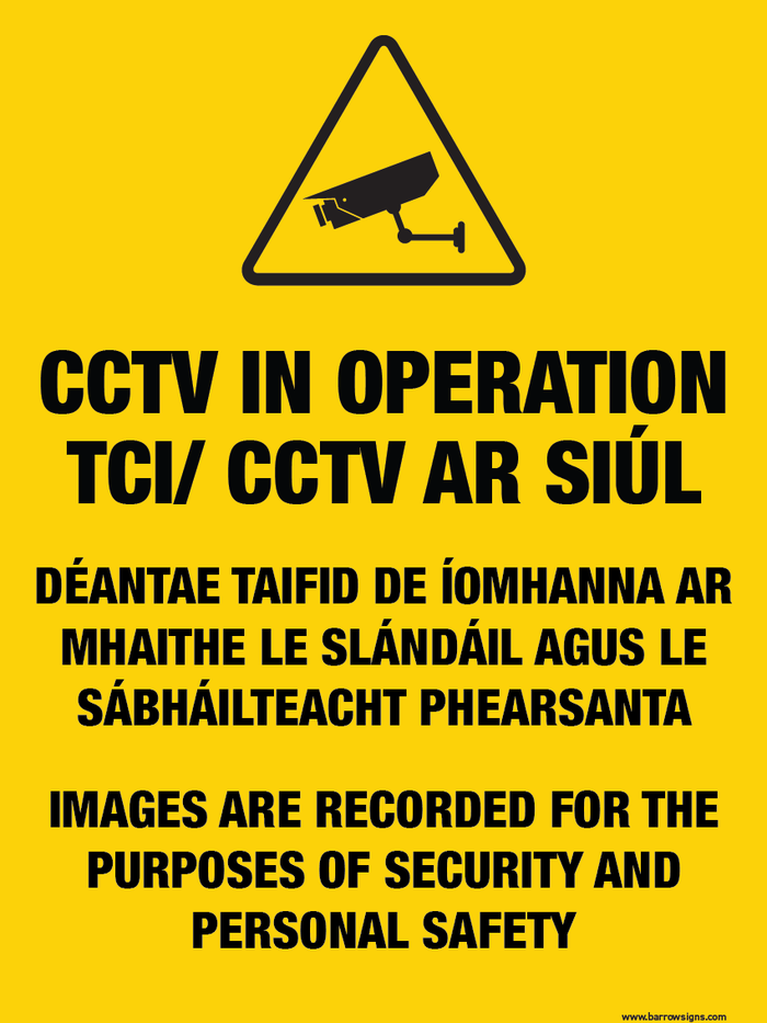 Bilingual CCTV warning Sign