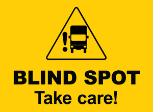 Blind Spot Take Care Sign for Lorry or trailer. For Sale at www.barrowsigns.com