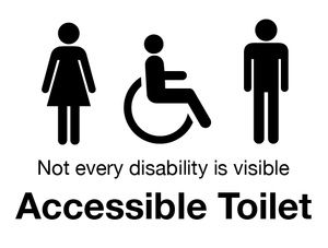 Accessible Toilet Signs White
