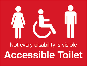 Accessible Toilet Signs Red