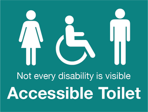 Accessible Toilet Signs TEal