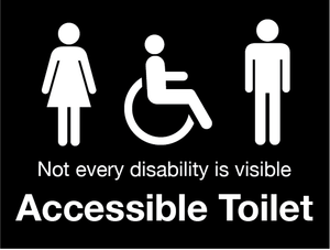 Accessible Toilet Signs Black
