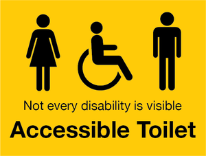 Accessible Toilet Signs Yellow